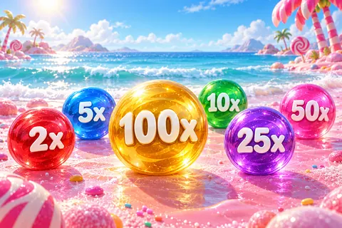 Sweet Bonanza bonus turunda ekrana düşen renkli çarpan küreleri